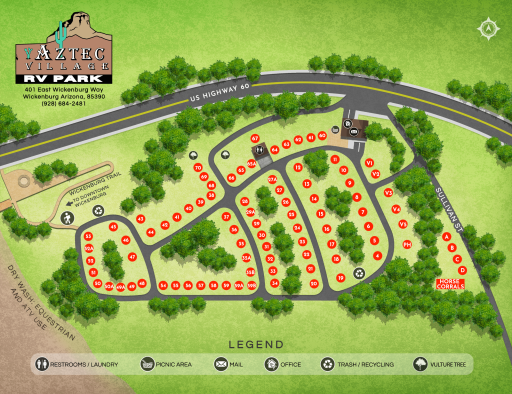 Map of Aztec Village | Good Living Community Wickenburg, AZ